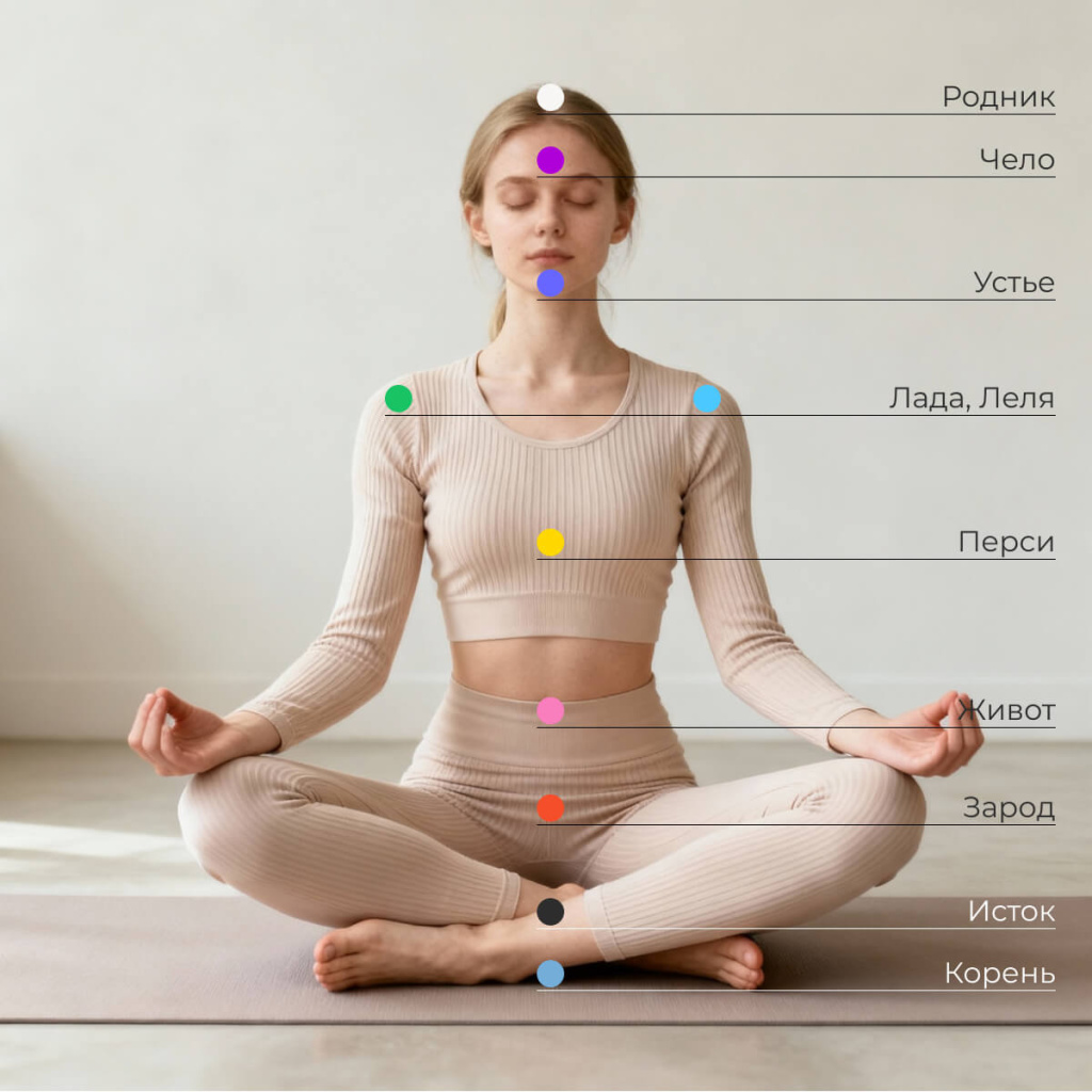 Славянские чакры: расположение